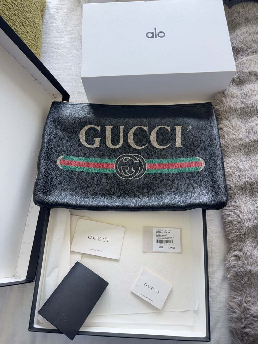 Gucci Logo Leather Portfolio Document Holder 500984